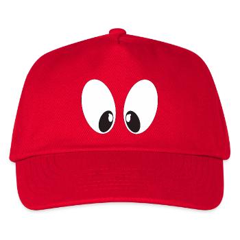 Comic Augen - Kinder Basecap - Rot - Vorne