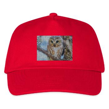 Nocturnal Owl Mosaic - Kids’ Baseball Cap - red - Front