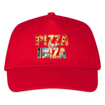 Pizza in Ibiza - Kinder Basecap - Rot - Vorne