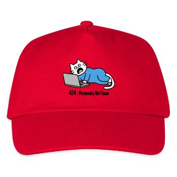 404: Persönlichkeit nicht gefunden, Katzenzeichnung - Kinder Basecap - Rot - Vorne