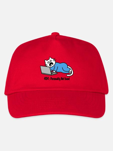 404: Persönlichkeit nicht gefunden, Katzenzeichnung - Kinder Basecap - Rot