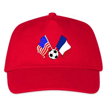 Football Frankreich gegen USA - Kinder Basecap - Rot - Vorne