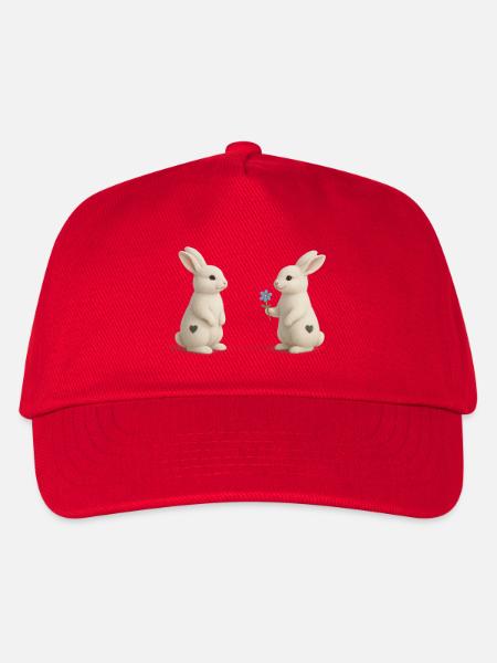 Häschenfreundschaft Blume Herz - Kinder Basecap - Rot