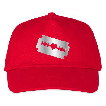 Razor Blade Illustration with Heart Motif - Kids’ Baseball Cap - red - Front