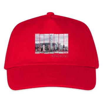 Hong Kong Island Skyline Vintage Panorama Souvenir - Kinder Basecap - Rot - Vorne