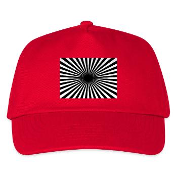 Hypnotisch zentrierte radiale Strahlen - Kinder Basecap - Rot - Vorne