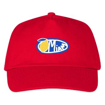 Lemon Yum Blue Retro Oval Logo - Kinder Basecap - Rot - Vorne