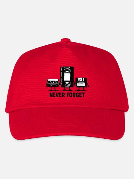 Never Forget Retro Tech - Kinder Basecap - Rot