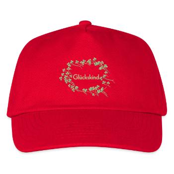 Glueckskind - Kinder Basecap - Rot - Vorne