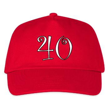 40. 40 YEARS. 40th ANNIVERSARY. 40 YEARS ANNIVERSARY. - Kids’ Baseball Cap - red - Front