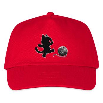 Wütende Katze tritt Wollknäuel – Lustiges Katzenmo - Casquette de baseball Enfant - rouge - Devant