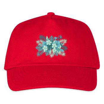 Tropical Teal Floral Composition - Kids’ Baseball Cap - red - Front