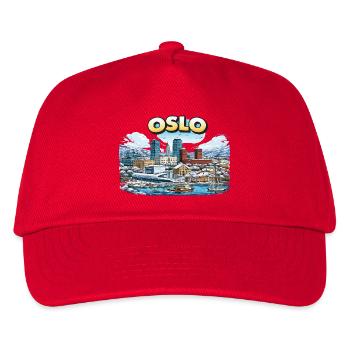 Oslo Stadt - Kinder Basecap - Rot - Vorne