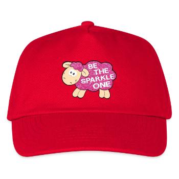 Be the Sparkle One – Glittering Sheep Saying - Kids’ Baseball Cap - red - Front