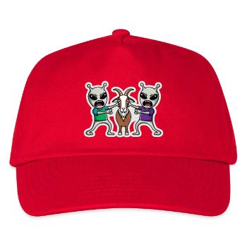 Alien Pickup: Goat - Kids’ Baseball Cap - red - Front
