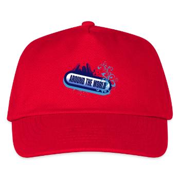 Around the World – Floral Blue Foam - Kids’ Baseball Cap - red - Front