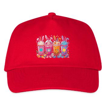 Ostern Bunny Shake Set - Kinder Basecap - Rot - Vorne