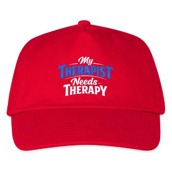 Mein Therapeut braucht Therapie - Kinder Basecap - Rot - Vorne