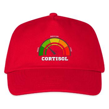 Lustiges, niedriges Cortisol, urkomisches, stressfreies Cortisol - Kinder Basecap - Rot - Vorne