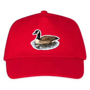 Kanadagans – Realistisches Vogelmotiv Natur Design - Kinder Basecap - Rot - Vorne