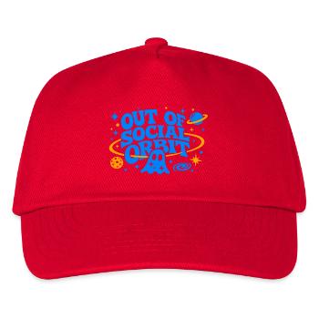 AUS DEM SOZIALEN ORBIT Elektrisches Blau - Kinder Basecap - Rot - Vorne