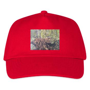 Logs in the forest – an impressionistic landscape - Kids’ Baseball Cap - red - Front