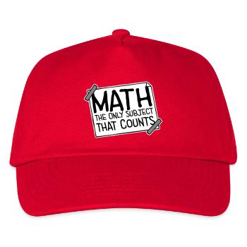 Math The Only Subject That Counts Nerd Mathe Logo - Kinder Basecap - Rot - Vorne