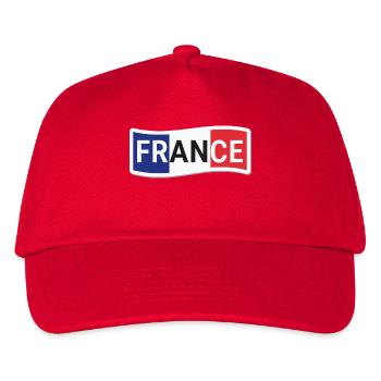 Sticker France Drapeau Ondulé - Casquette de baseball Enfant - rouge - Devant