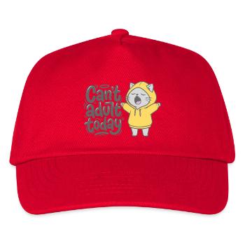 Can't adult today - Katze Hoodie - Kinder Basecap - Rot - Vorne