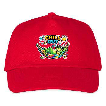 Grenouille chillout dans un hamac - Casquette de baseball Enfant - rouge - Devant