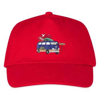 France Camper Motif Vanlife Camping Holiday - Kids’ Baseball Cap - red - Front