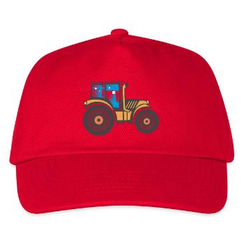 Traktor Schlepper Landwirtschaft Design - Kinder Basecap - Rot - Vorne