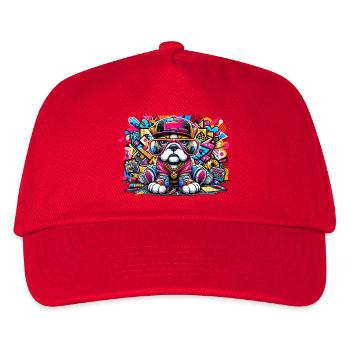 Hip Hop Bulldog Puppy Graffiti Street Style Merch - Kids’ Baseball Cap - red - Front