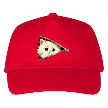 Cute Kitten Zipper Cat - Kids’ Baseball Cap - red - Front