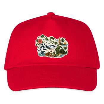 Vintage Hawaii Aloha State Travel Sticker - Kids’ Baseball Cap - red - Front