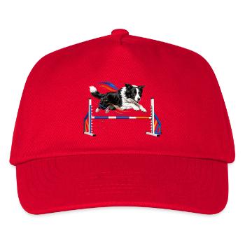 Bunte Sprünge im Hundesport - Kinder Basecap - Rot - Vorne