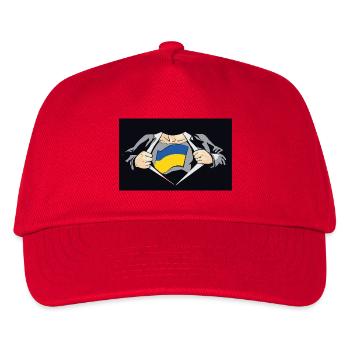 Ukraine Super Hero Ukraine Flag - Kids’ Baseball Cap - red - Front