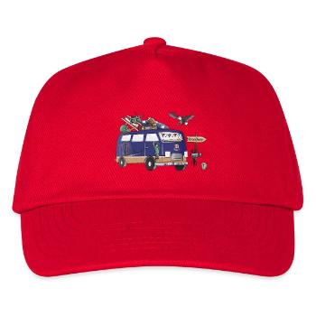 USA Camper Motif Vanlife Camping Vacation - Kids’ Baseball Cap - red - Front