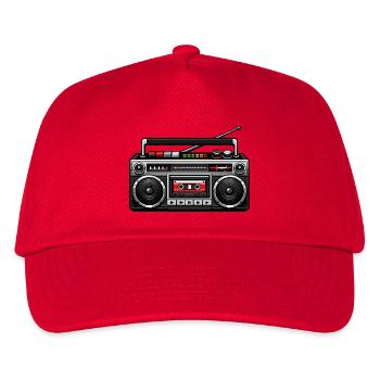 Retro Boombox Graphic - Kids’ Baseball Cap - red - Front