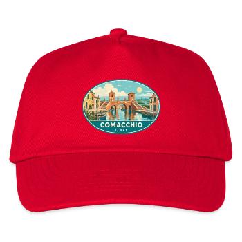 Erleben Sie Comacchio in Italien Vintage Canal Town - Kinder Basecap - Rot - Vorne