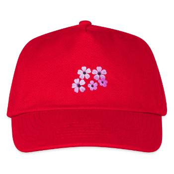 Blumen violett - Kinder Basecap - Rot - Vorne