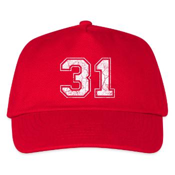 31 in white in the used look - Kids’ Baseball Cap - red - Front