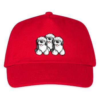 " Bobbie Bobtail "- Old English Sheepdog - Cartoon - Kids’ Baseball Cap - red - Front