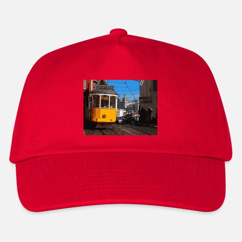 Straßenbahn in Lissabon - Kinder Basecap - Rot