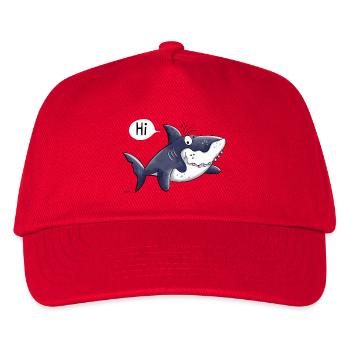 Hai sagt Hi - Haie - Fisch - Haifisch - Raubfisch - Kinder Basecap - Rot - Vorne