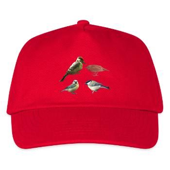 Singvögel - Kinder Basecap - Rot - Vorne