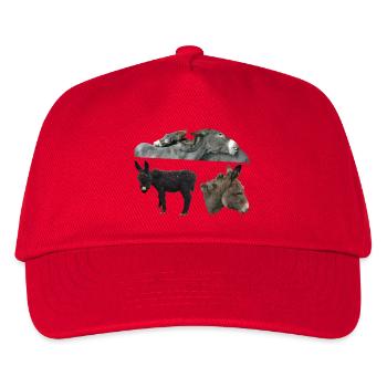 Esel - Kinder Basecap - Rot - Vorne