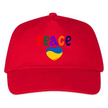 Herzfrieden für die Ukraine farbigen Frieden - Kinder Basecap - Rot - Vorne