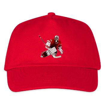 Eishockey Torwart - Kinder Basecap - Rot - Vorne