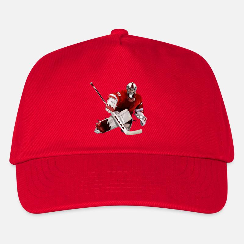 Eishockey Torwart - Kinder Basecap - Rot